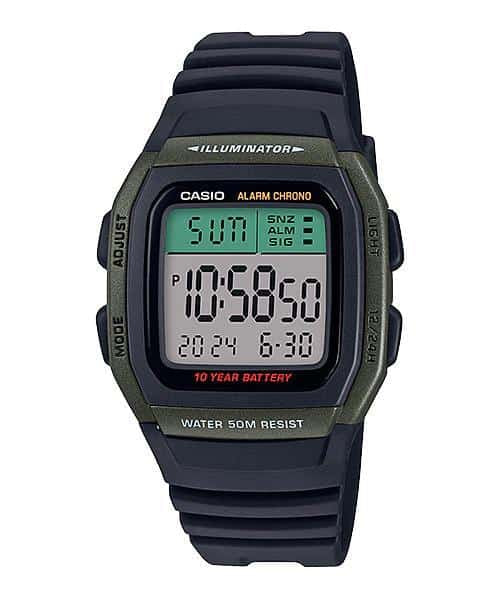 W-96H-3AV Reloj Casio para Hombre, Illuminator 10 Años de Batería