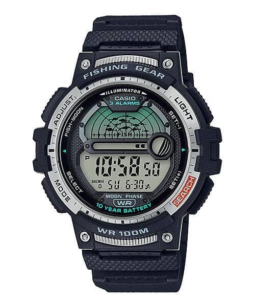 WS-1200H-1AV Reloj Casio para Hombre, Fishing Gear, Fase Lunar