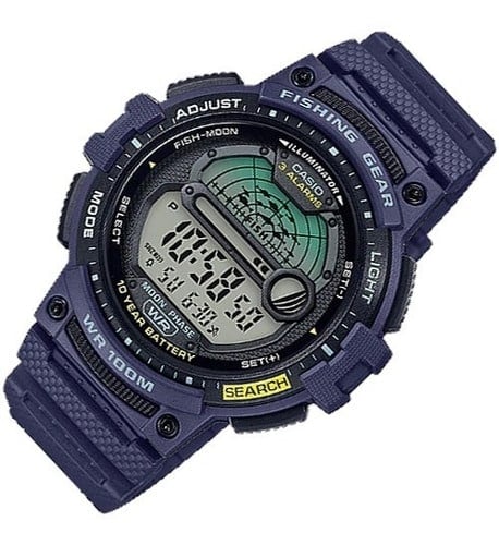 WS-1200H-2AV Reloj Casio para Hombre, Fishing Gear, Fase Lunar