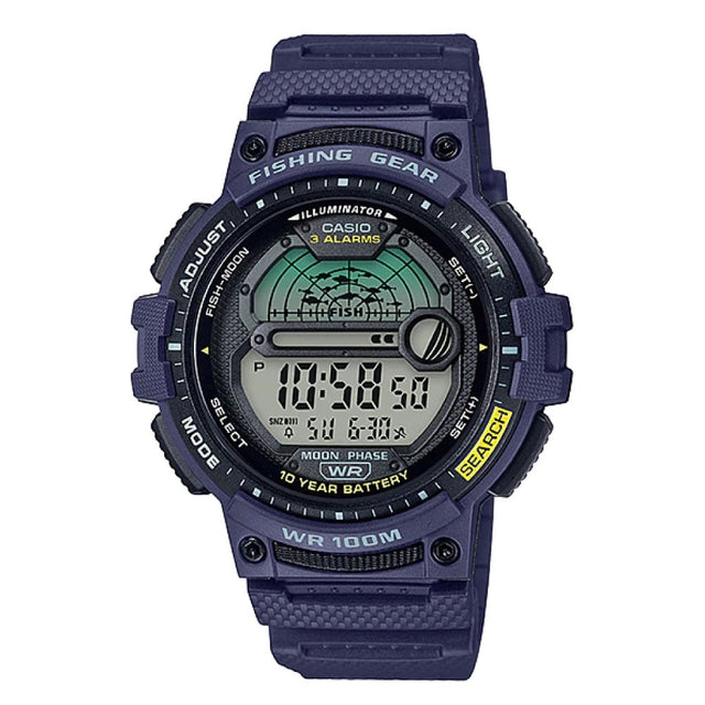 WS-1200H-2AV Reloj Casio para Hombre, Fishing Gear, Fase Lunar