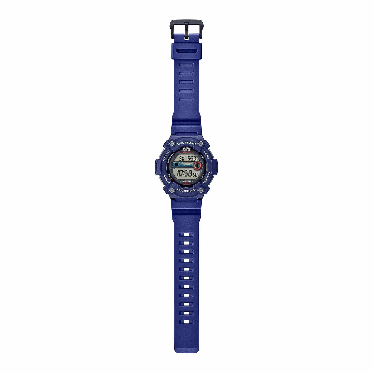 WS-1300H-2AV Reloj Casio para Caballero, Gráfica de Marea, 10 Años de Batería