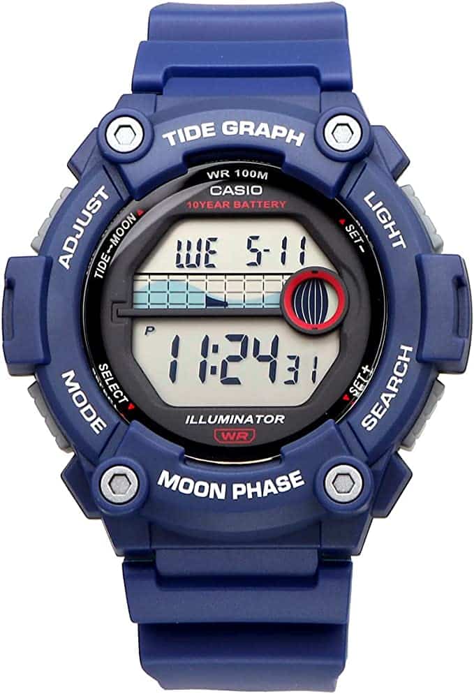 WS-1300H-2AV Reloj Casio para Caballero, Gráfica de Marea, 10 Años de Batería