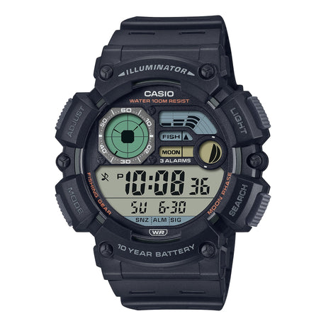 WS-1500H-1AV Reloj Casio para Hombre, Fishing Gear, Fase Lunar