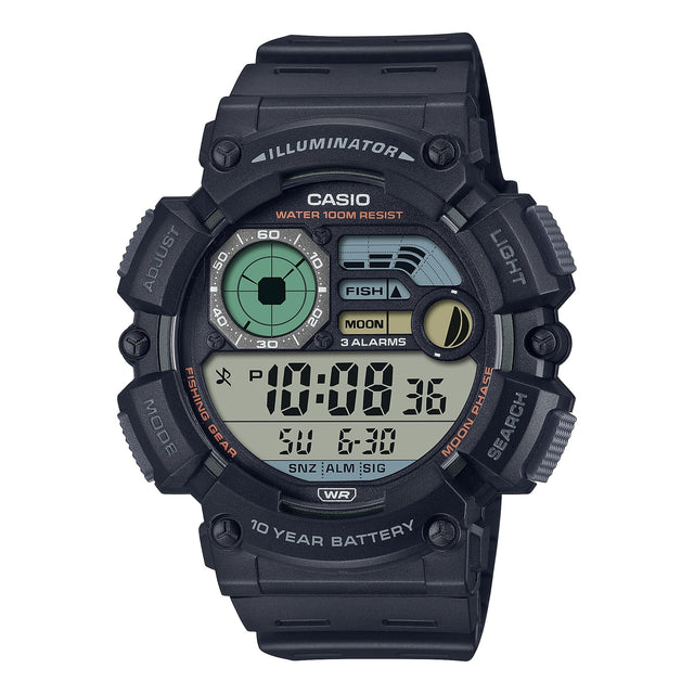 WS-1500H-1AV Reloj Casio para Hombre, Fishing Gear, Fase Lunar