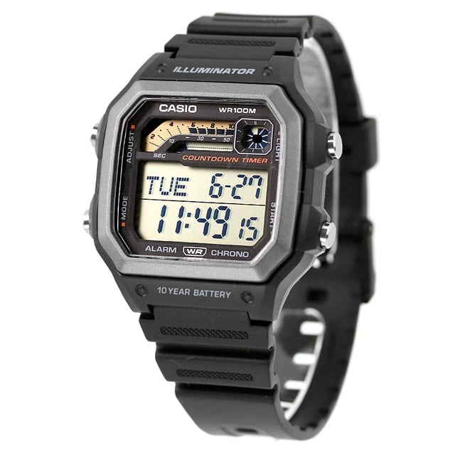 WS-1600H-1AV Casio Reloj para Hombre, Illuminator 10 Años de Batería