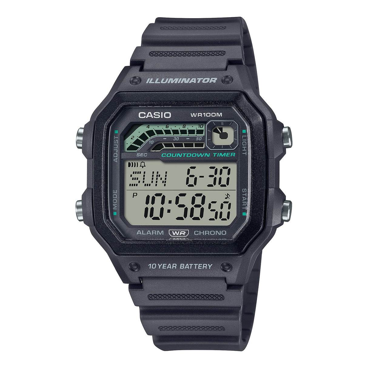 WS-1600H-8AV Casio Reloj para Hombre, Illuminator 10 Años de Batería