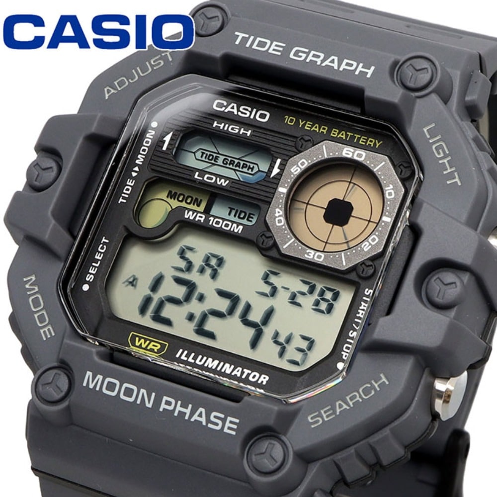 WS-1700H-8AV Casio Gráfica de marea, Illuminator, 10 años de batería, Fase Lunar Reloj para Hombre