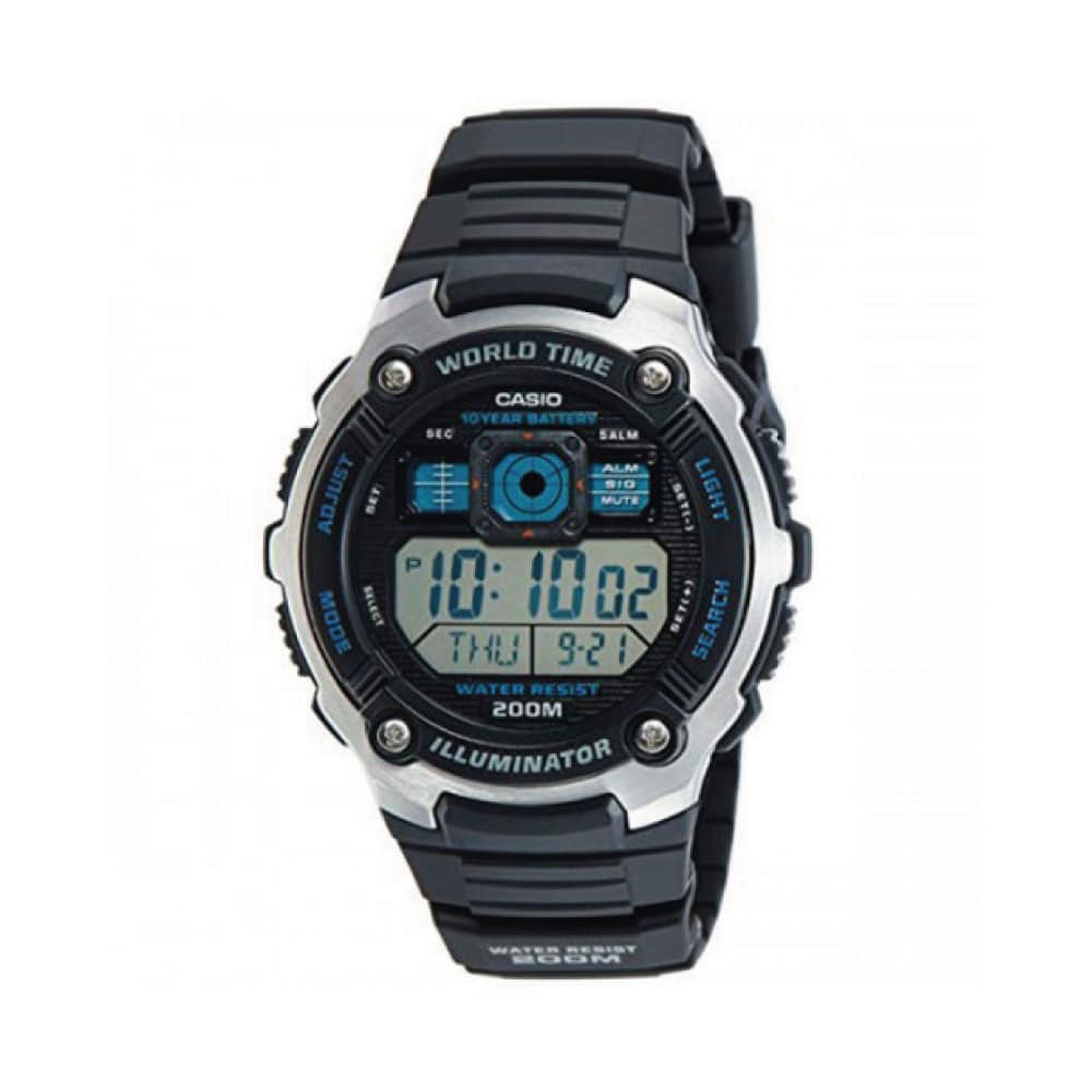 AE-2000W-1AV Reloj Casio para Hombre, Illuminator Hora Mundial 10 Años de Batería