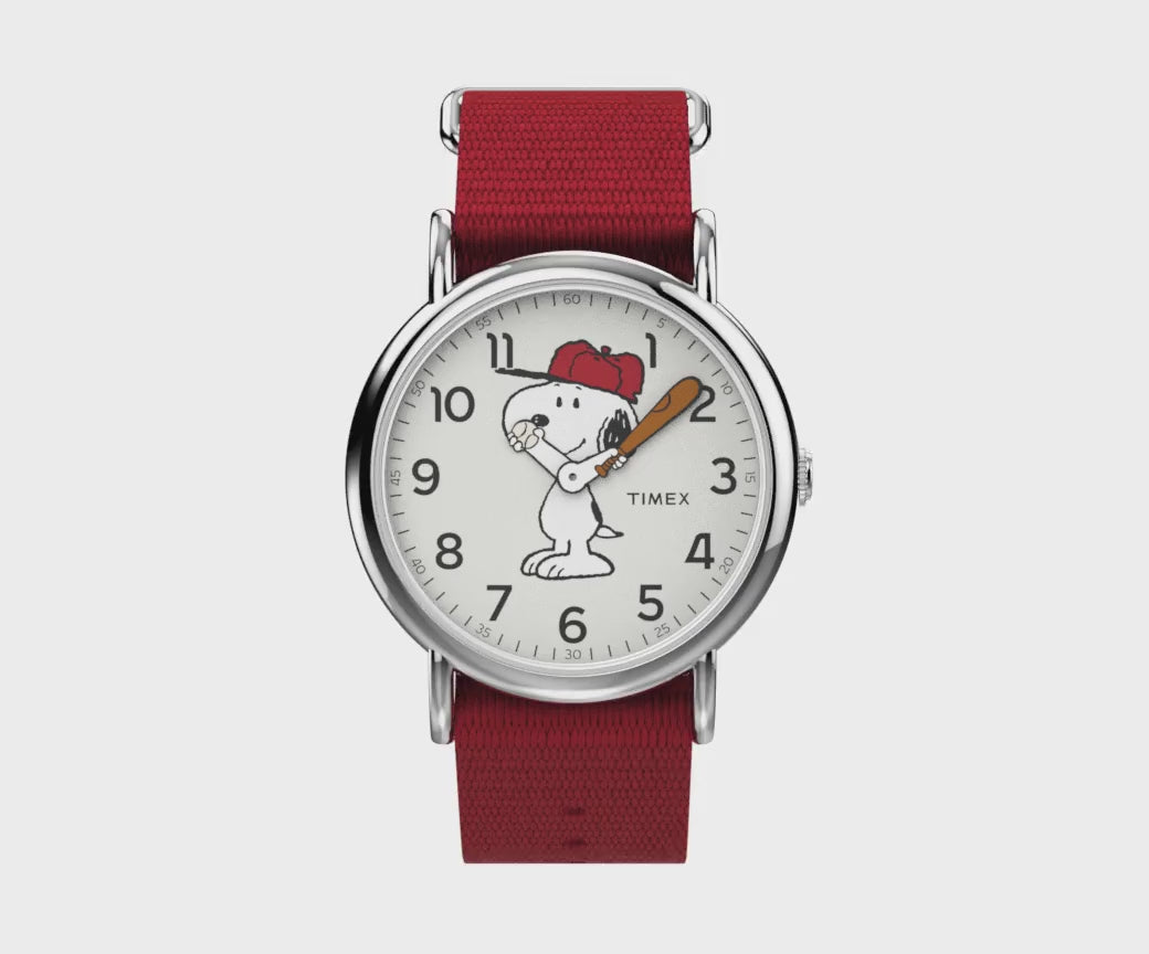 TW2R41400 Timex x Peanuts Snoopy reloj de caballero pulsera de tela 38 mm