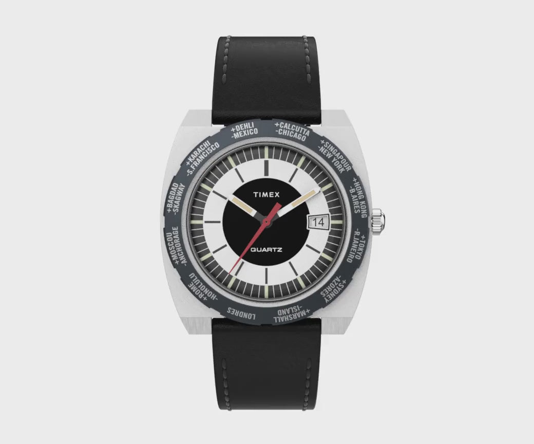 TW2V69500 Reloj Timex World Time Reissue de hombre correa de cuero 39 mm