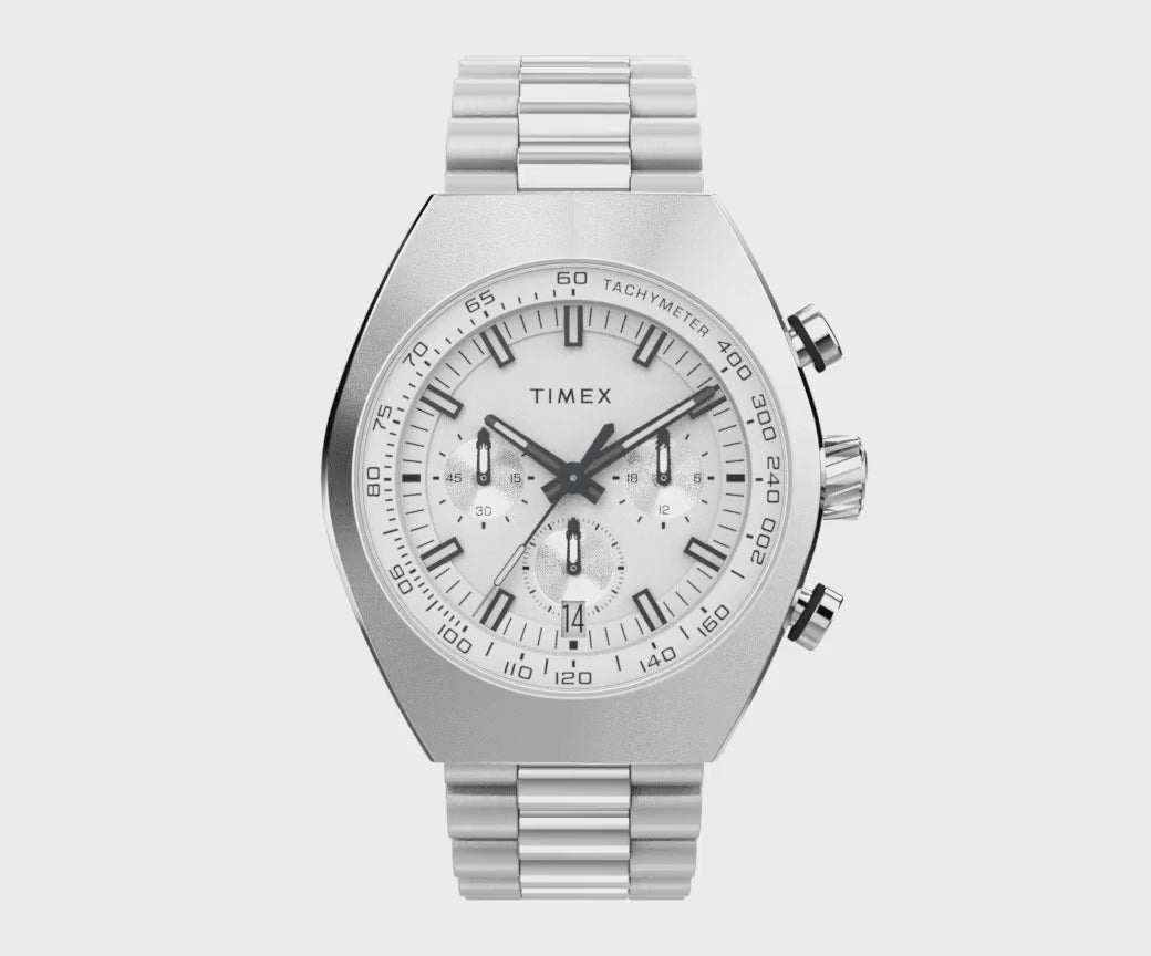 TW2W22200 Reloj Timex Legacy Tonneau de caballero pulsera de acero inoxidable 42 mm