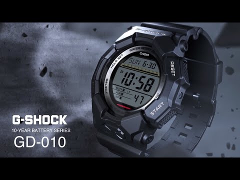 GD-010-1A1 Reloj G-Shock de caballero pulsera de caucho 10 años de batería
